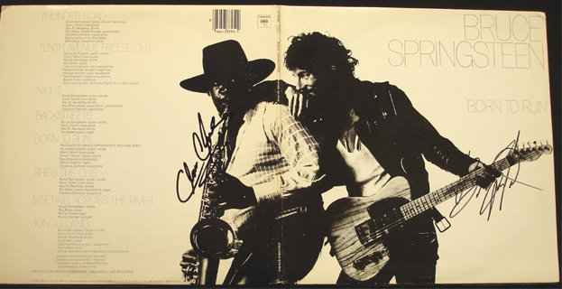 Bruce Springsteen and Clarence Clemons autographed Album