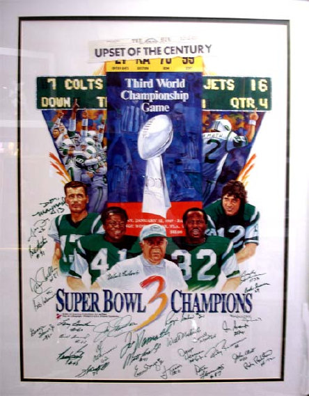 NY Jets Team Signed Upset of the Century Lithograph