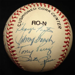 1975 cincinnati reds autographed baseball