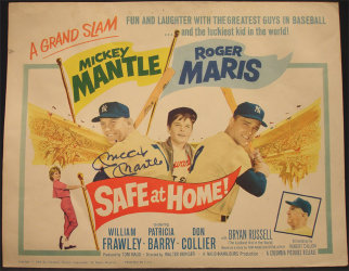 Safe at Home signed by Mickey Mantle